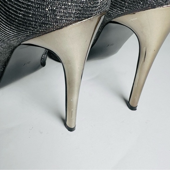 Guess silver sparkly high heel pointed toe sock boots - Picture 11 of 12